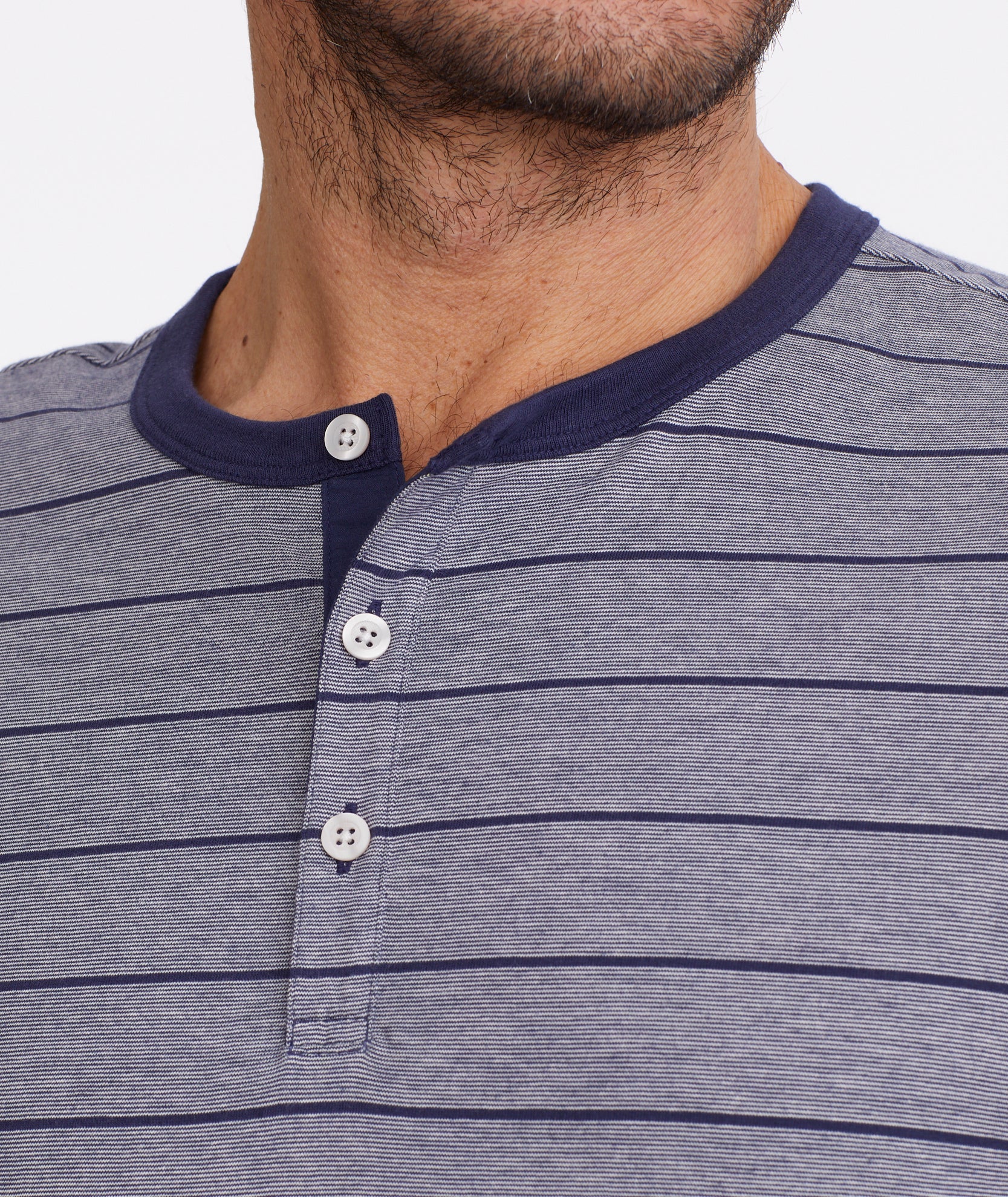 Multistripe Short-Sleeve Henley - FINAL SALE