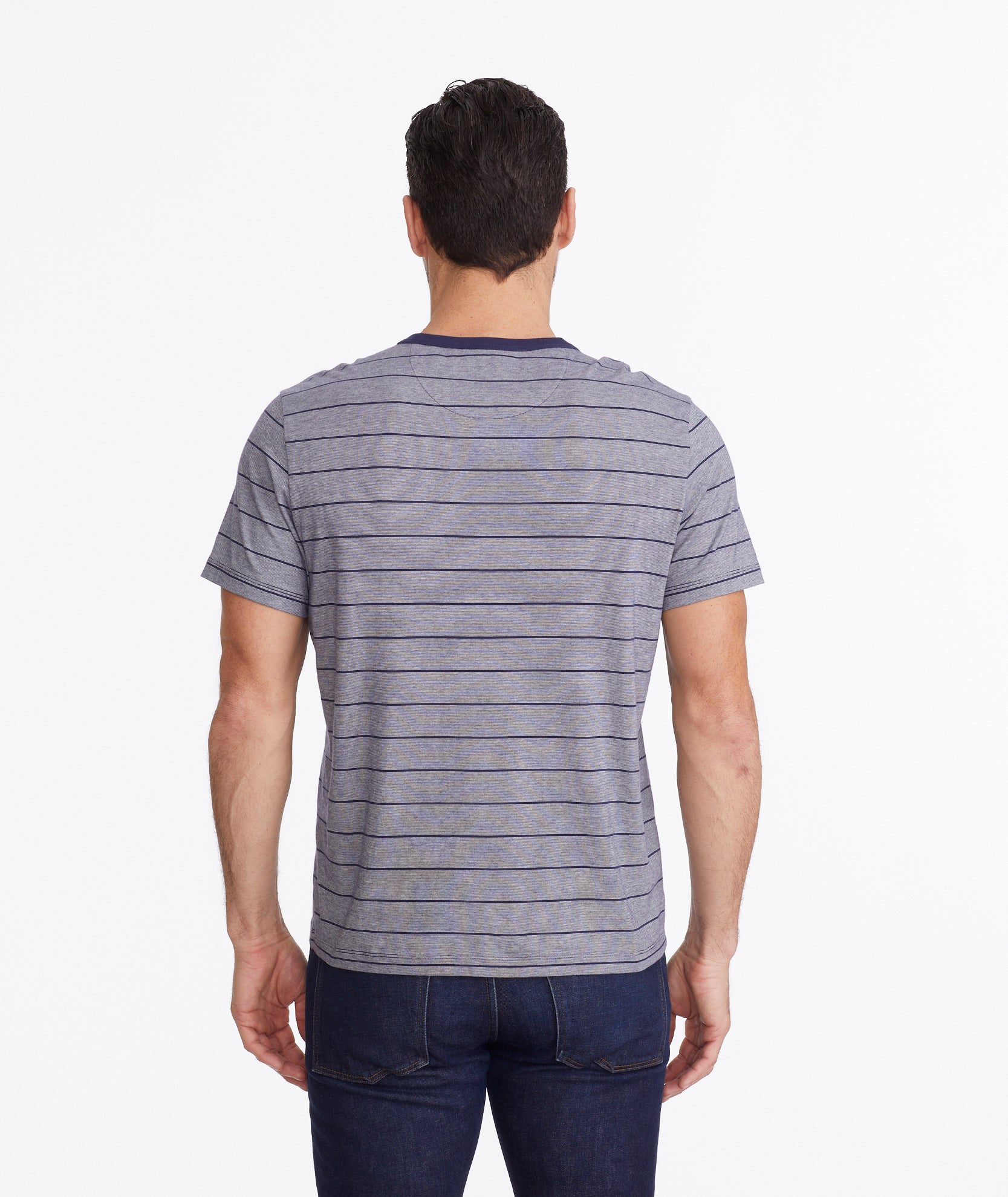 Multistripe Short-Sleeve Henley - FINAL SALE