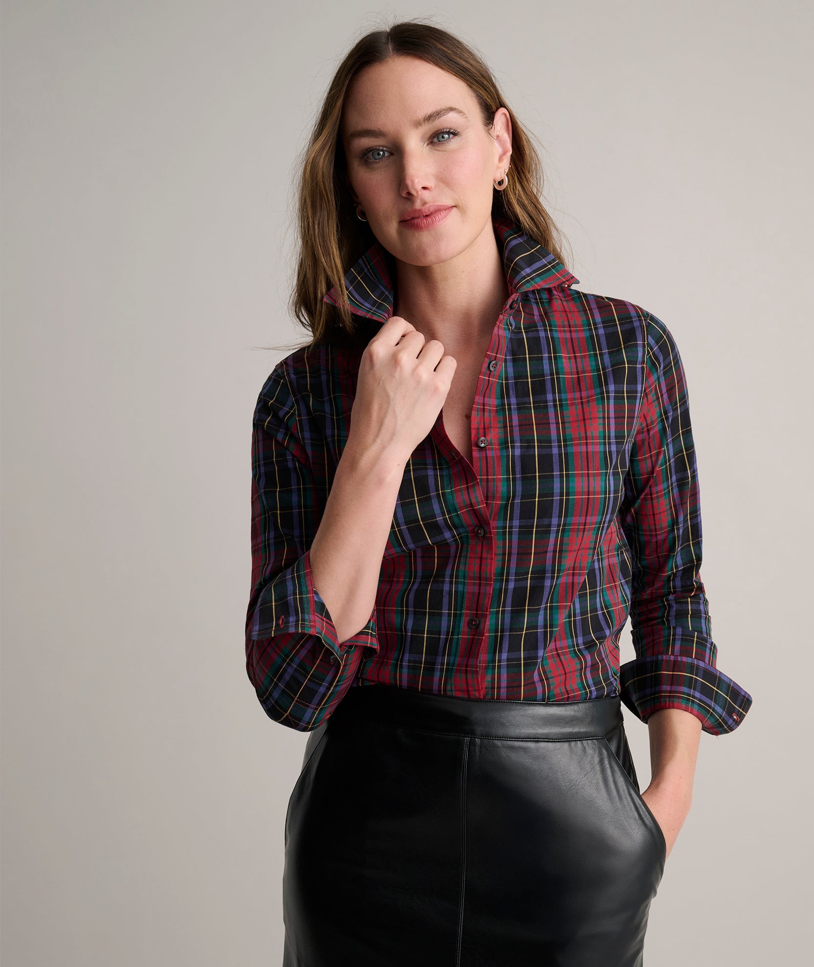 Cotton Plaid Sadie Shirt