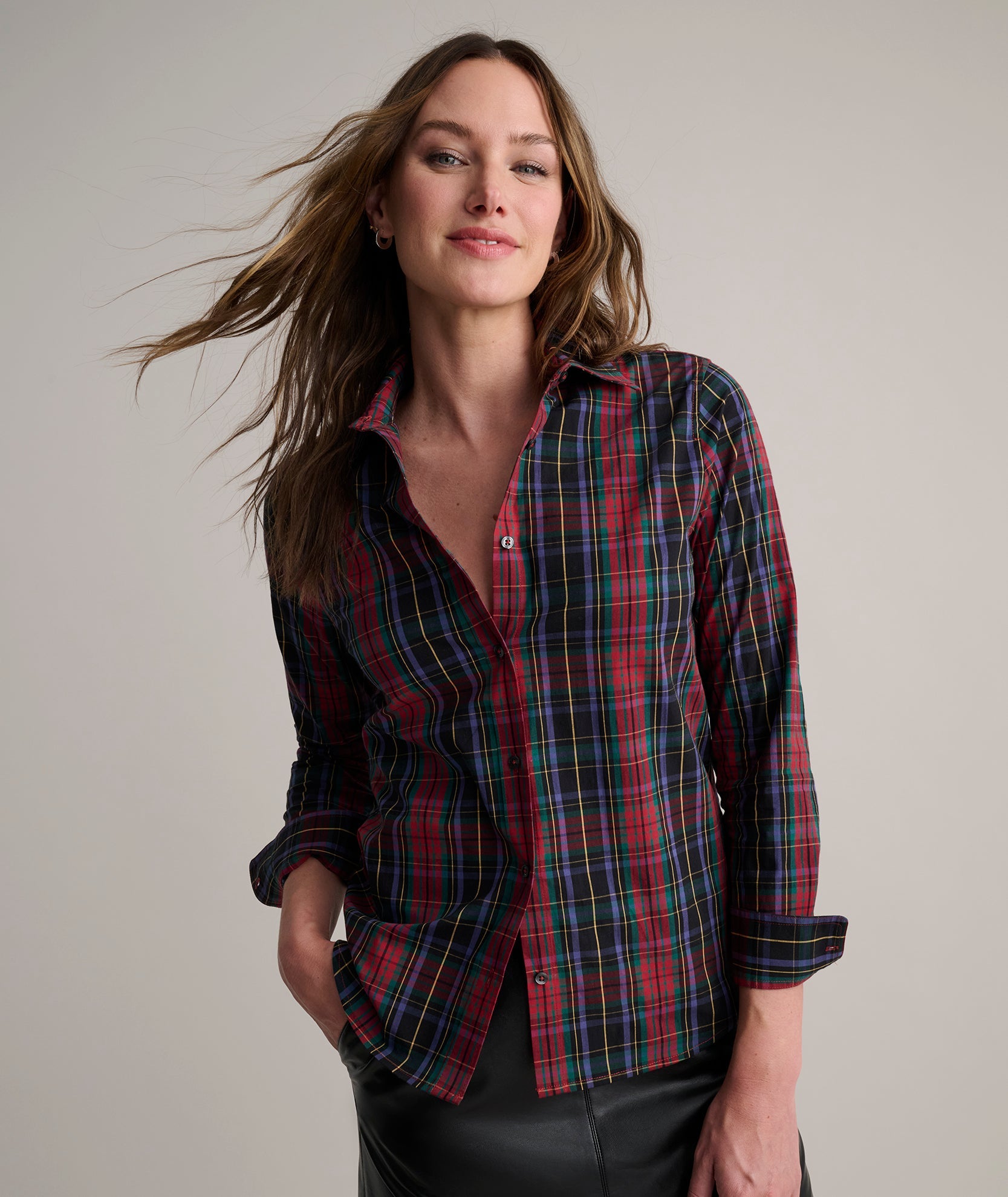 Cotton Plaid Sadie Shirt