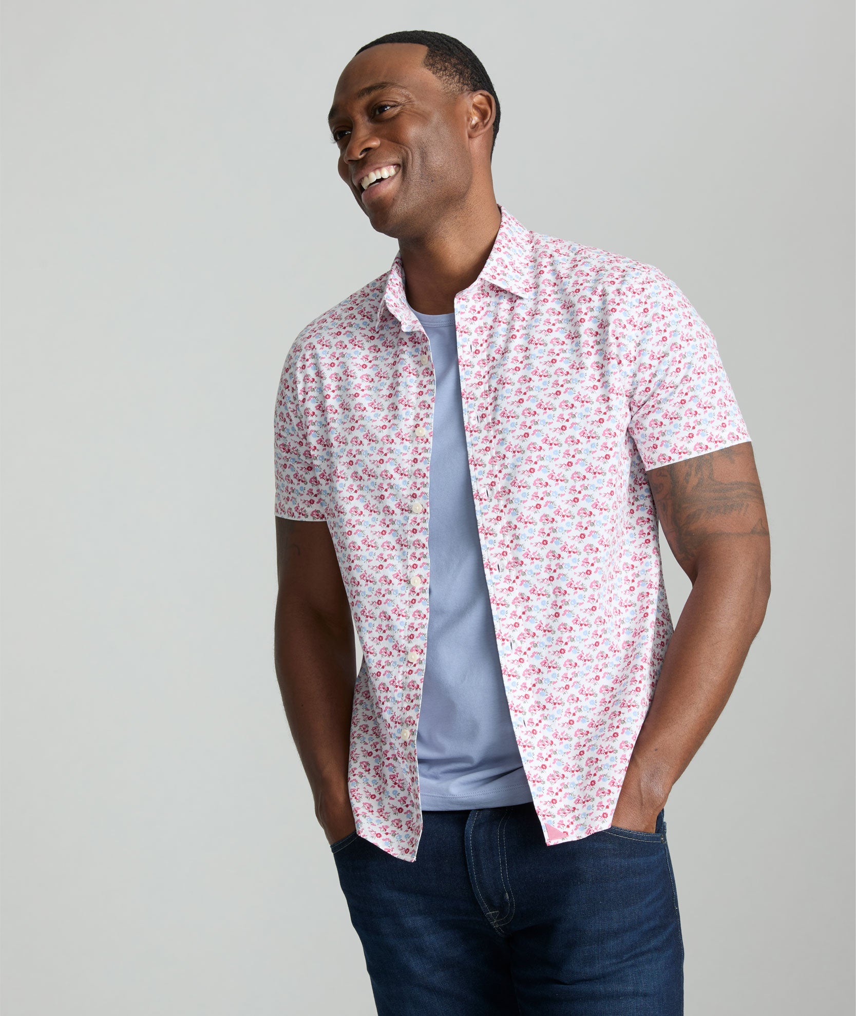 Stretch Cotton Short-Sleeve Sanchez Shirt - FINAL SALE