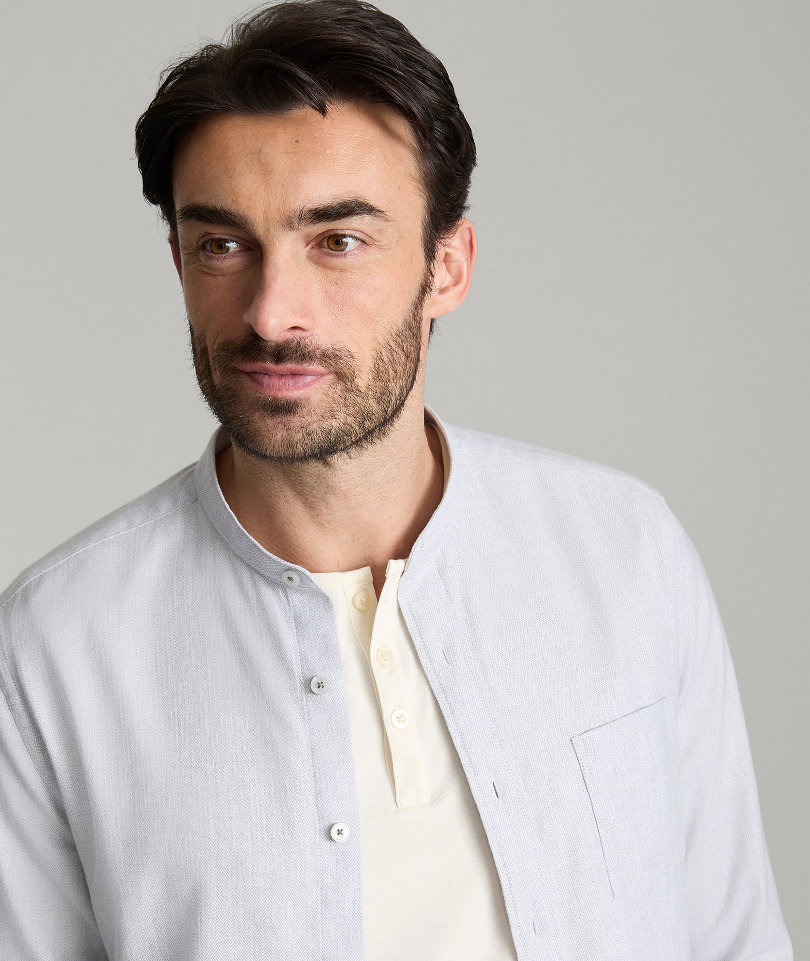 Stretch Cotton-Linen Sanders Shirt - FINAL SALE