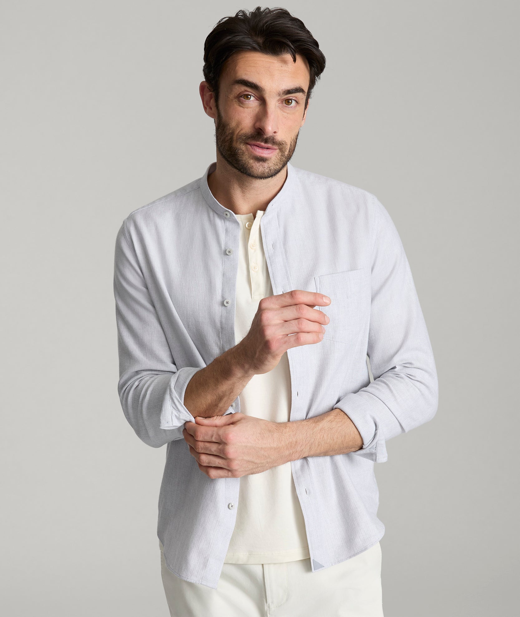 Stretch Cotton-Linen Sanders Shirt - FINAL SALE