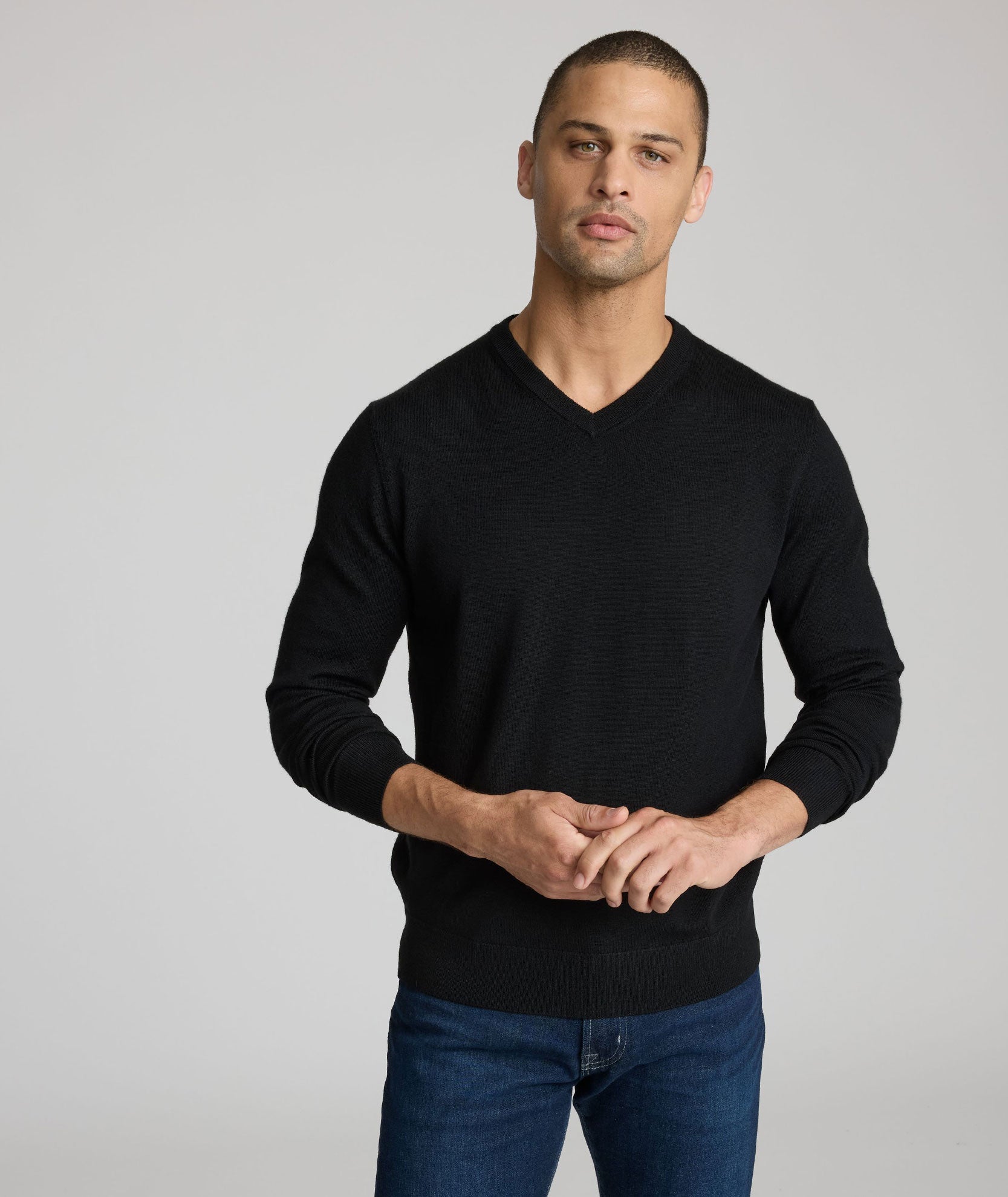 Merino Wool V-Neck Sweater
