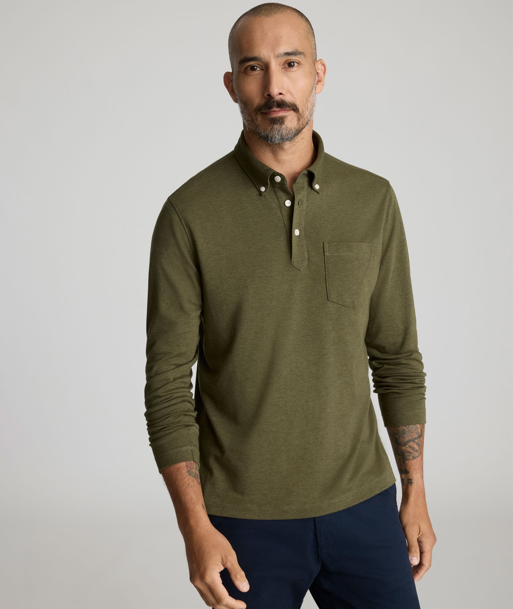 Wrinkle-Free Button-Down Collar Polo - FINAL SALE