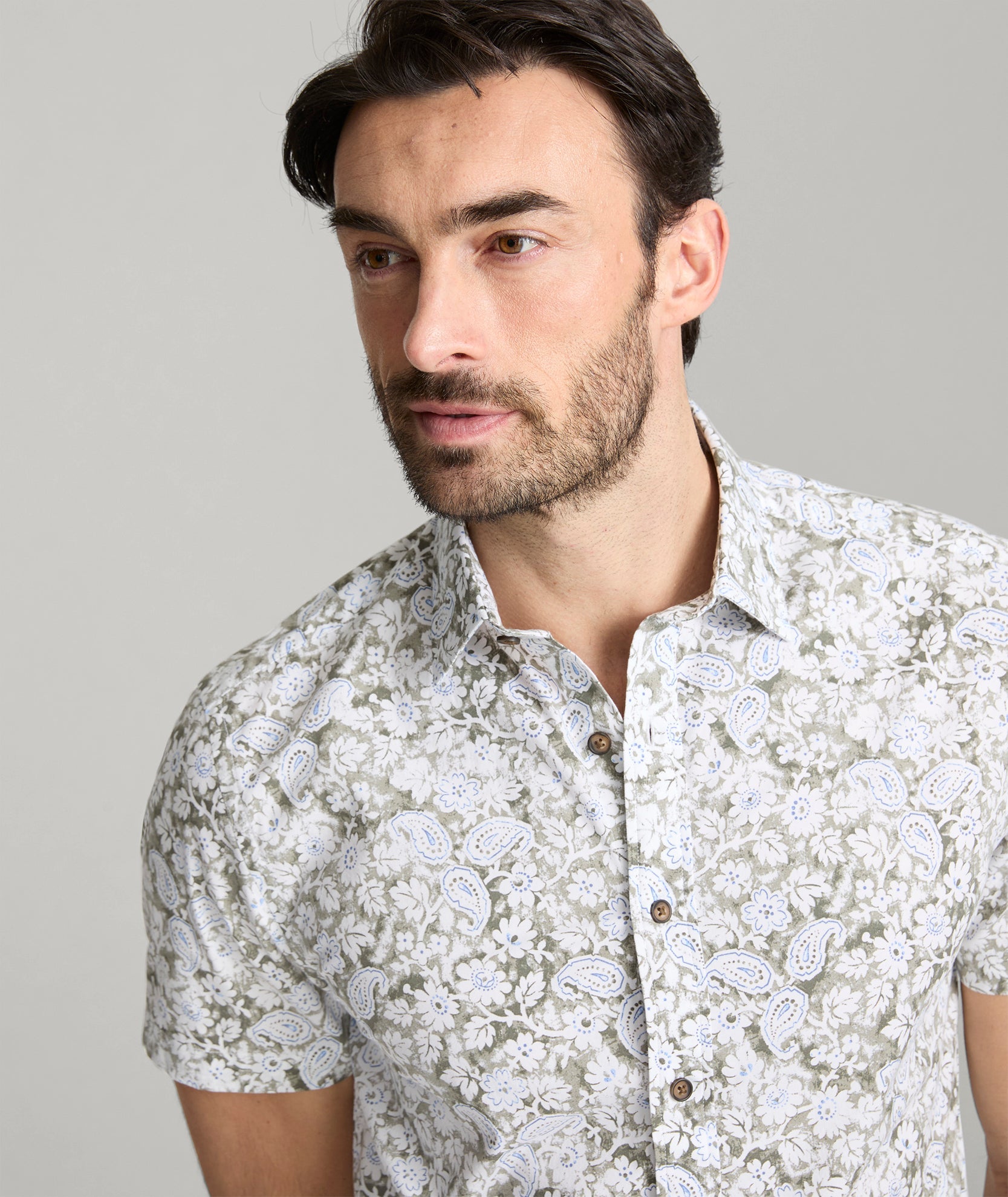 Stretch Cotton Short-Sleeve Wright Shirt - FINAL SALE