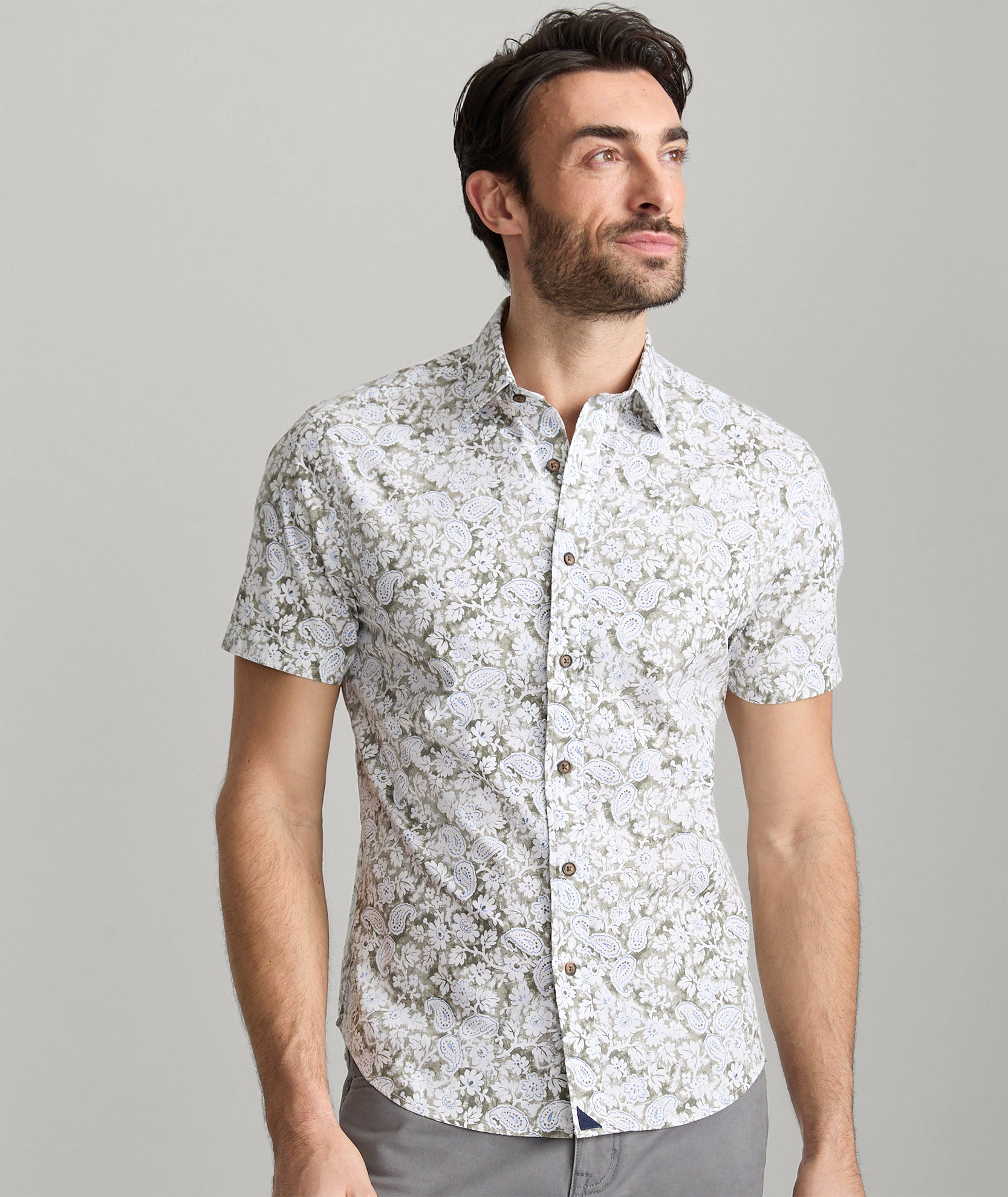Stretch Cotton Short-Sleeve Wright Shirt - FINAL SALE