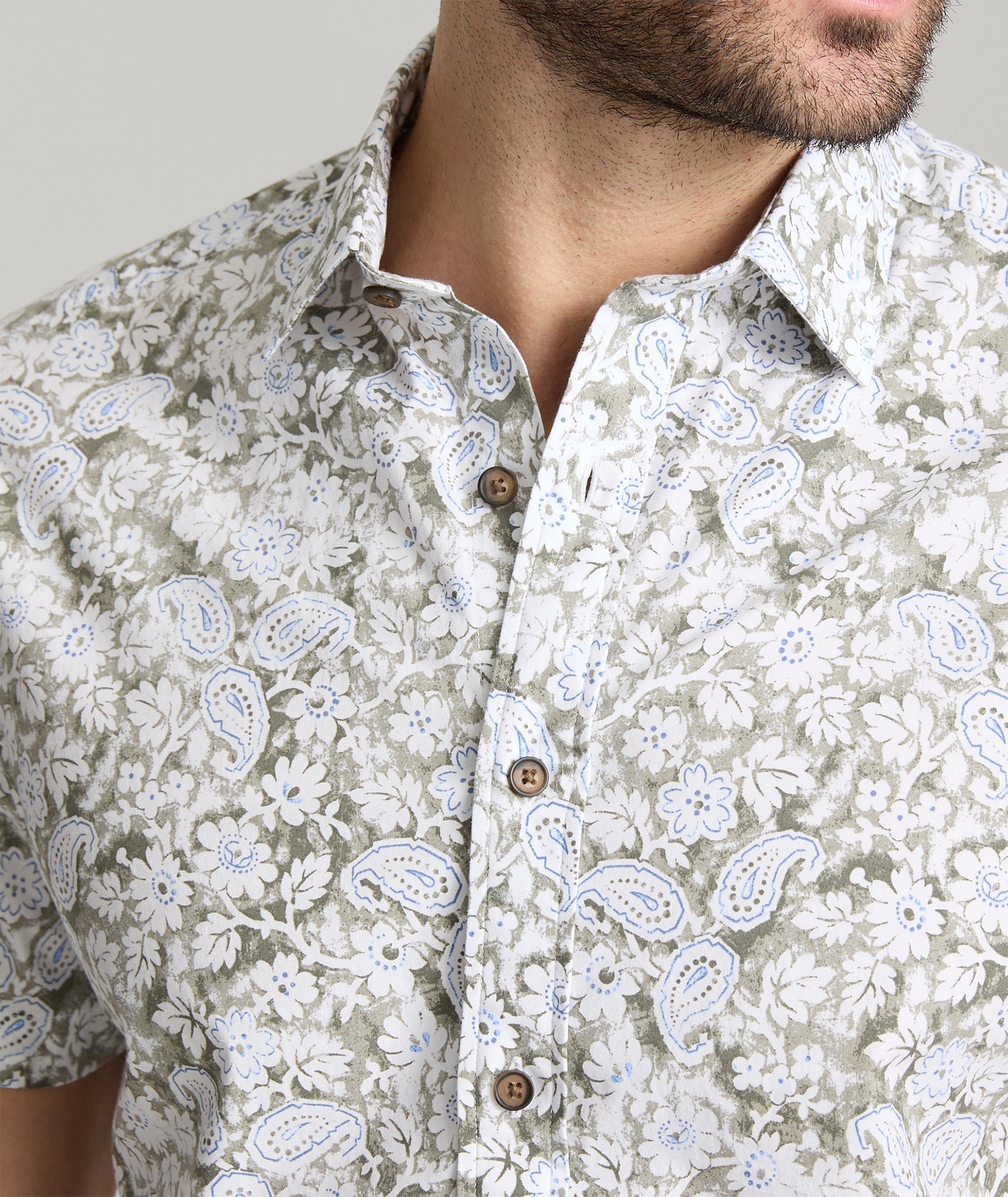 Stretch Cotton Short-Sleeve Wright Shirt - FINAL SALE